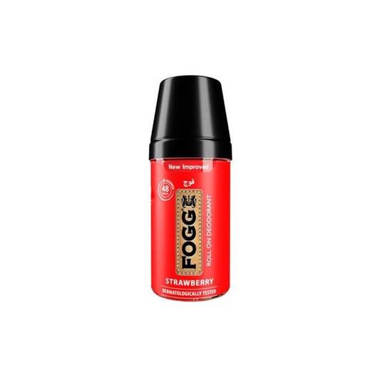 Red Fogg deodorant bottle with black cap on a white background