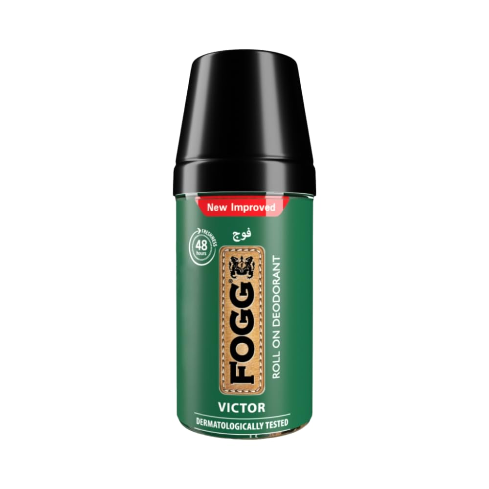 Green deodorant can with black cap on a white background