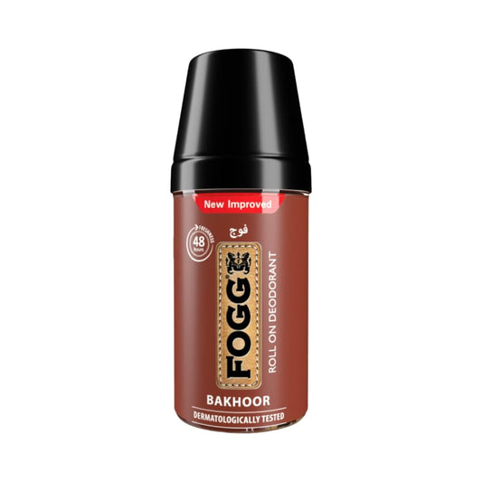 Fogg Bakhoor roll-on deodorant bottle on a white background