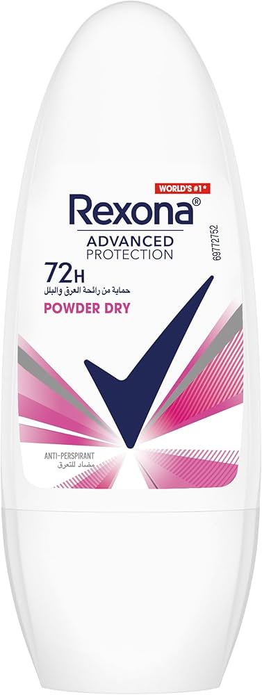 Rexona Powder Dry deodorant roll-on on a white background