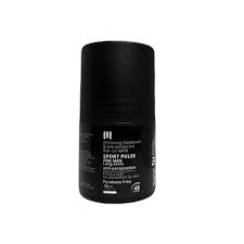 Black cylindrical container with text on a white background